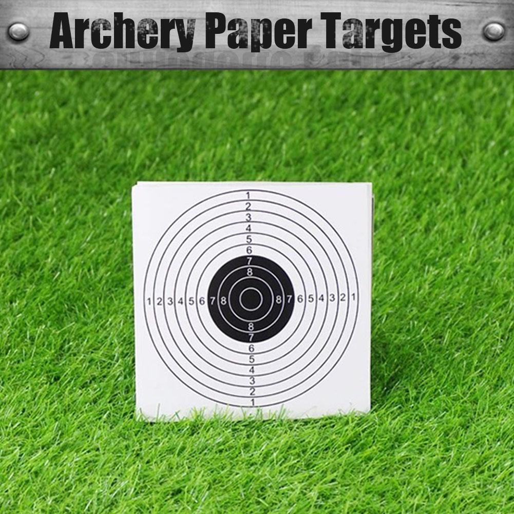 100pcs Lot 14*14cm Archery Target Paper Face for Arrow Bow Shooting Hunting Practice (White)
