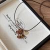 Cute Coffee Plush Bear Necklace Girls Versatile Sweater Chain Childlike Student Party Accessories