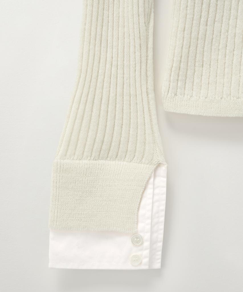 Seteo (W) Cuff Mock Neck Knit Cream