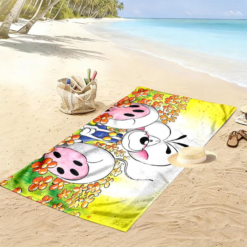 Diddl the Jumping Mouse3 Print Beach Towel, Large Soft Quick Dry Towel for Beach Camping Swimming