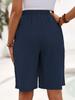 2025 Women's High-Waist Cotton Linen Shorts - Solid Straight-Leg Casual Pants