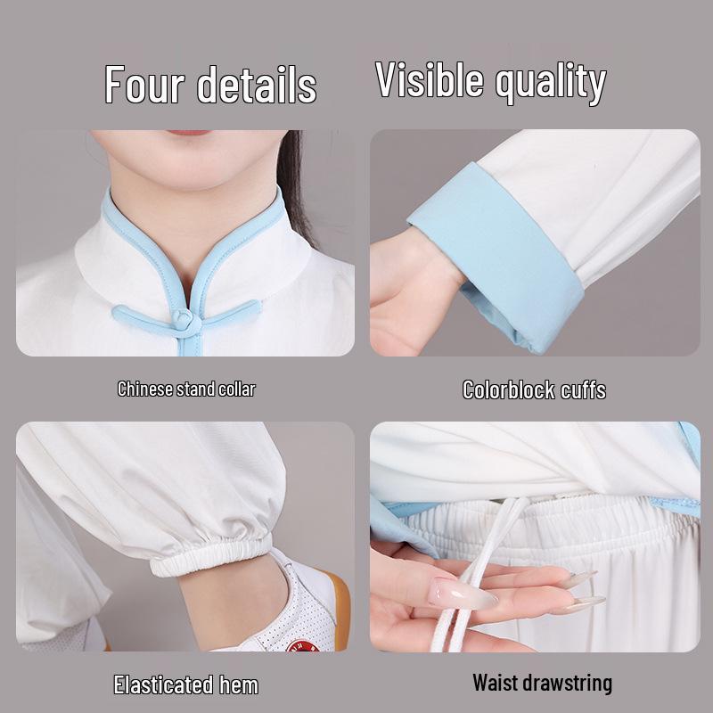 Milk Silk Tai Chi Martial Arts Clothing Unisex Set - Spring/Summer New Eight Brocades Training Uniform