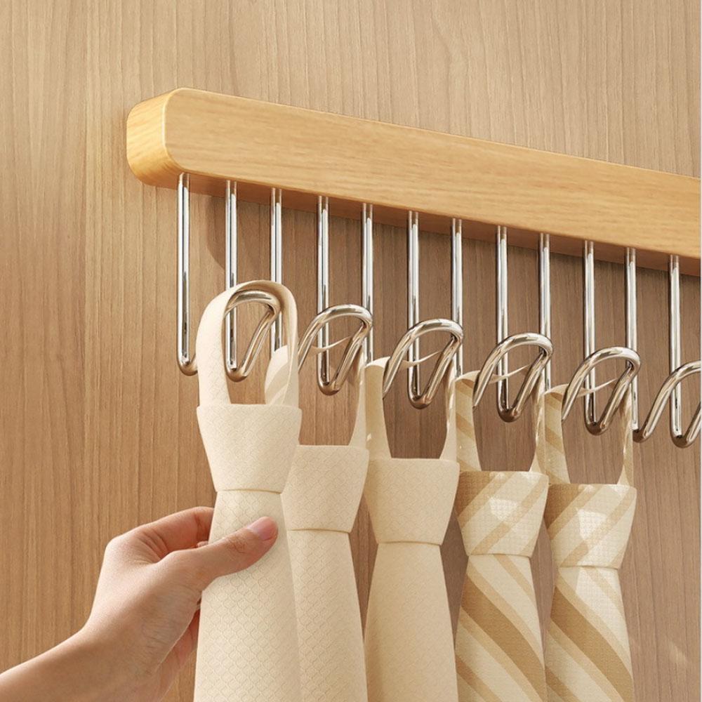 Home Clothes Storage Hanger Multifunctional Wooden Belt Hanger Sturdy Durable Tie Holder For Beanie Scarfs Bra Closet Supplies