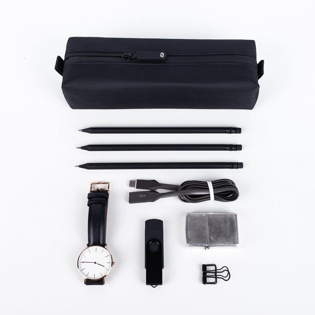 Comfyable Small Toiletry Bag for Men, Slim Mini Toothbrush Case, Mini Dopp Kit Bag for Electronics, Tech, Gym, Water-Resistant Essentials Pouch, Black