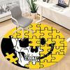 1pc Puzzle Skull Chair Carpet for Office, Round Non Slip Durable Large Size Office Carpet, Suitable for Office