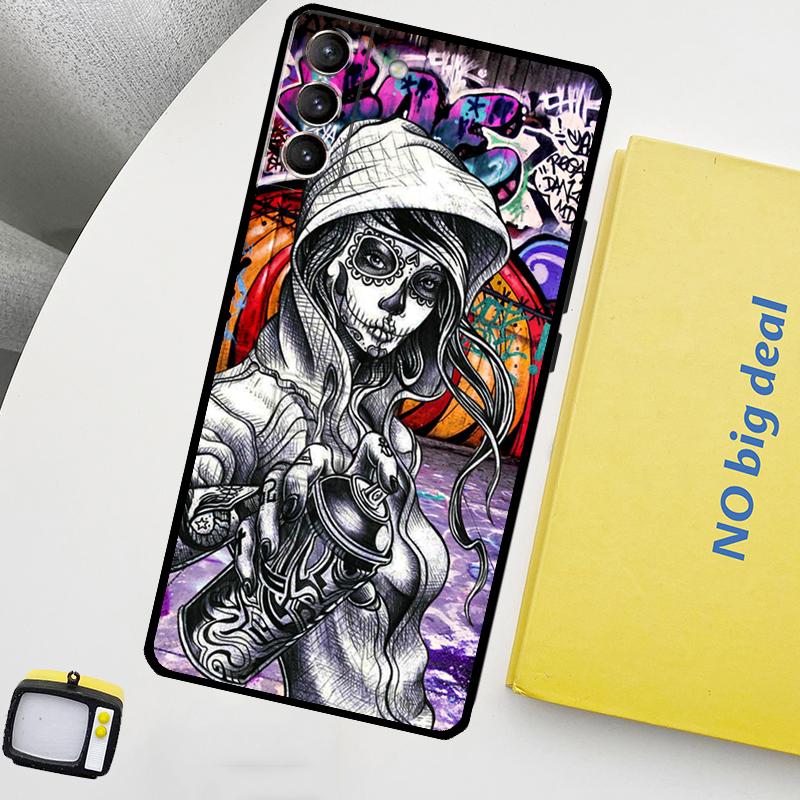 Graffiti Phone Case For Samsung Galaxy S24 Ultra S20 S21 S22 S23 Plus S9 S10 S24 FE S25 Ultra Cover