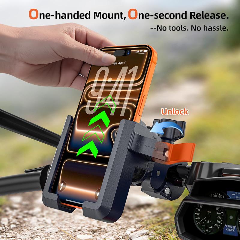 New Anti-Vibration Bicycle Phone Holder 360 Rotating Shock Absorber Quick Release Phone Mount For Electric Bike Motorcycle