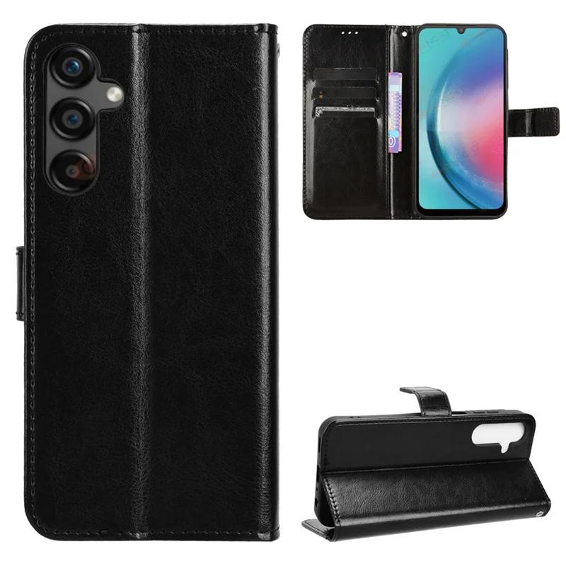 

Luxury Business Leather Flip Case for Samsung Galaxy A57 A37 A17 A27 5G 4G Cover Wallet Card Slot Stand Shell Coque Capa Fundas Galaxy A16 чорний
