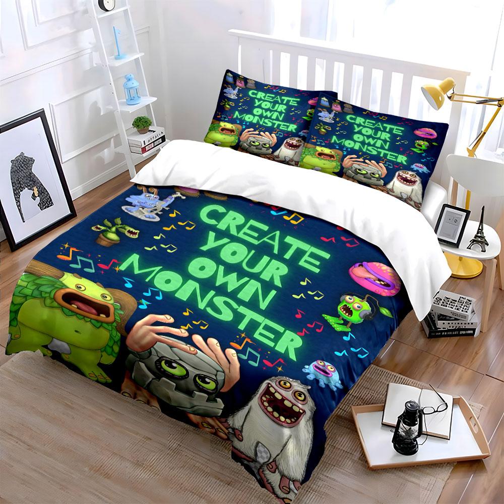 Colorful monsters and music. Bedding sets Duvet cover sets Duvet covers Pillowcases(1*Duvet Cover 2*Pillowcases without duvet insert)