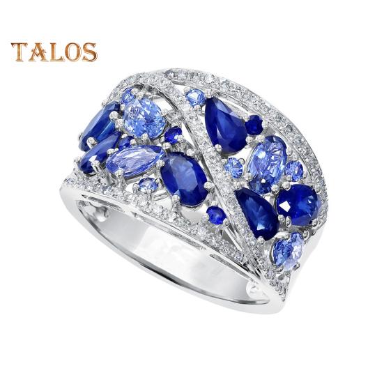 

Женское кольцо, широкое, синее, коктейльное кольцо в форме капли воды, медное, многогранное, с кубическим цирконием, ювелирное украшение на годовщину свадьбы US 10 синий