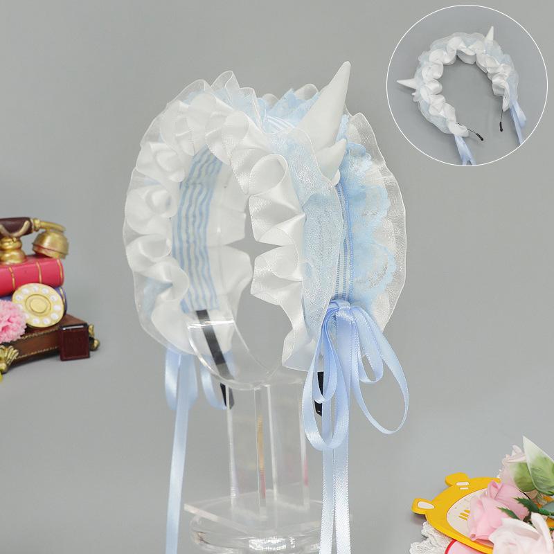 Subculture Gothic Lolita Demon Dragon Horn Y2K Hairband Accessory One Size