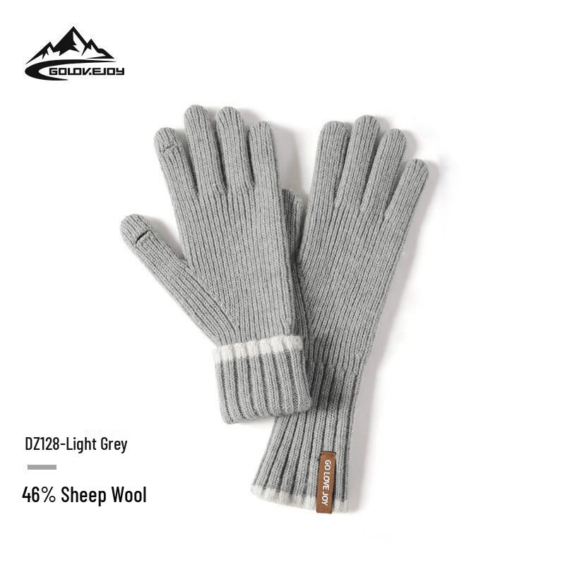 DZ149 Winter Knit Wool Gloves: Windproof Flip-Finger Touchscreen Gloves for Outdoor Cycling and Sports.