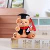 12cm Glasses Bear Doctor Bear Plush Toy Cartoon Bag Hanging Pendants Graduation Gift  Graduation