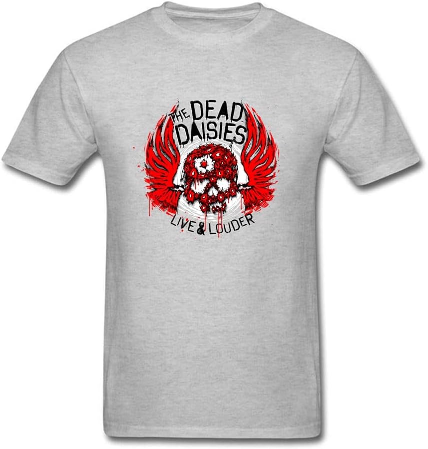 Live & Louder Punk Style Men T-Shirt The Dead Daisies Skull Grey T Shirt XS серый
