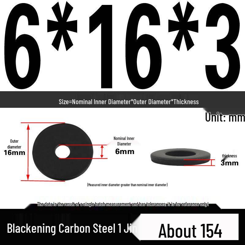 Blackened Thickened Oversized Metal Washer