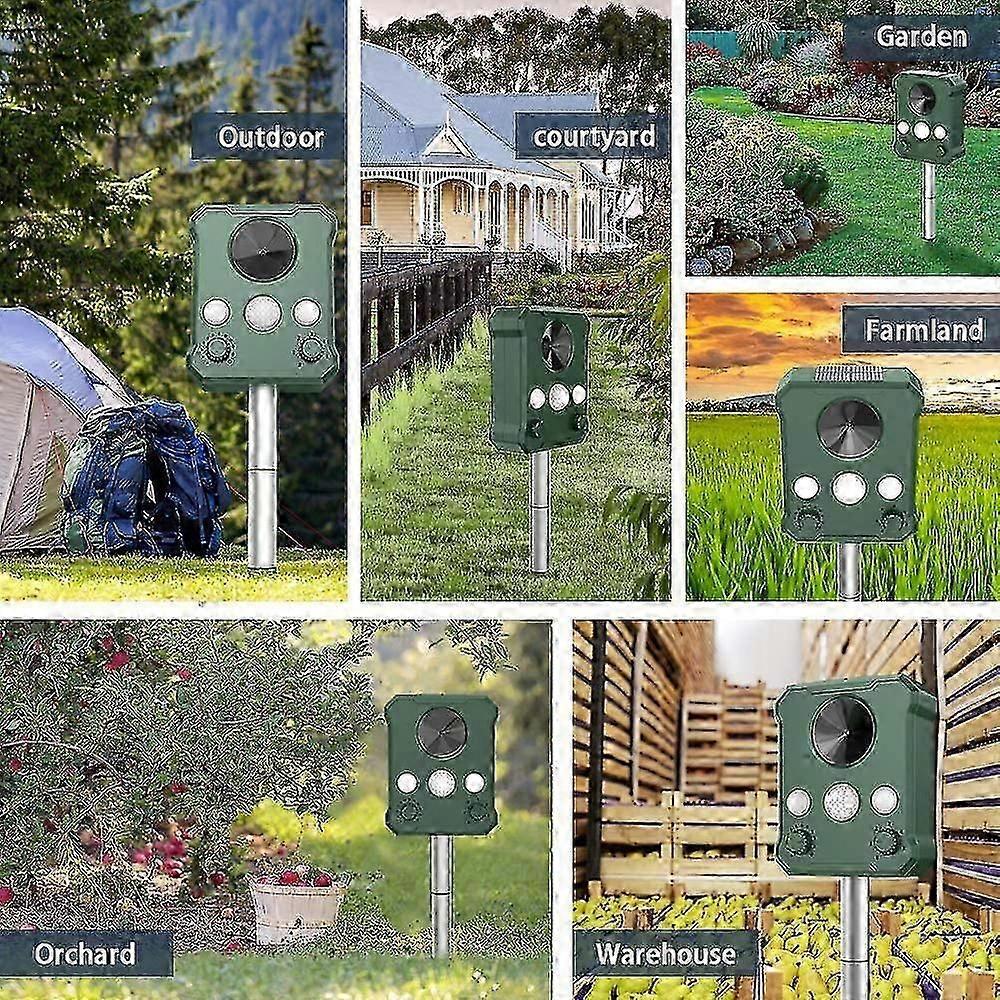 Solar Ultrasonic Repeller With IP65 Waterproof Rating For Pet Mole Repellent And Garden Pest Control Applications