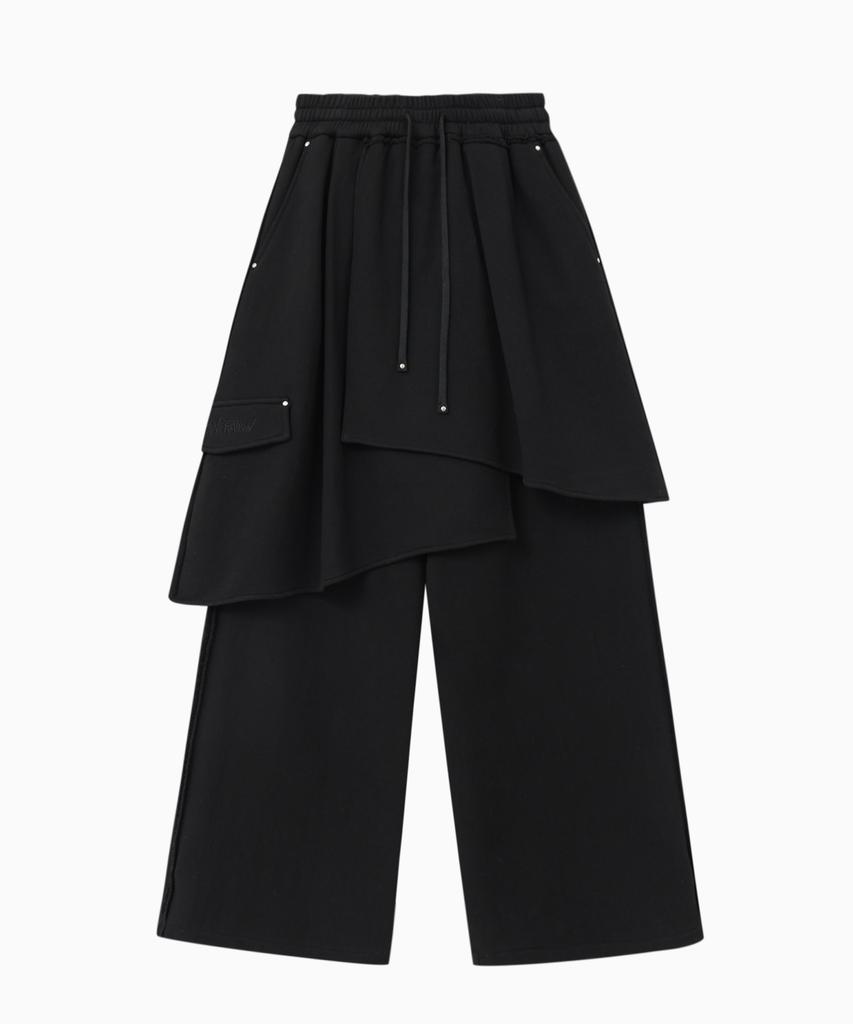 Jenyujeu Layers Wrap Sweatpants - Black