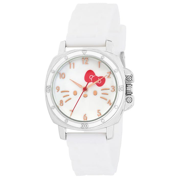 J-Axis Sanrio Rubber Big Face Watch, Hello Kitty, Women's, White, CR3C0008-KTW