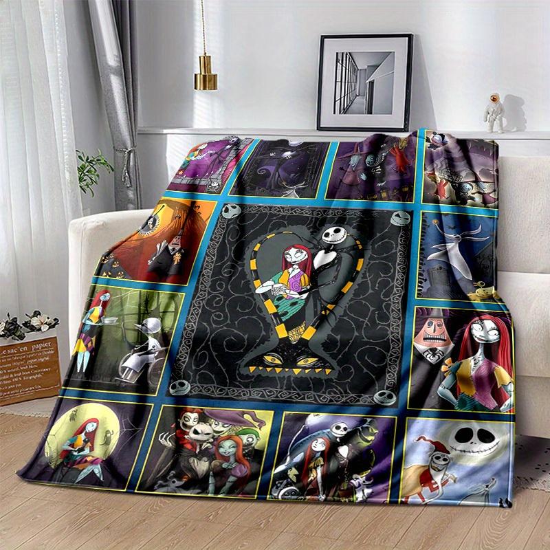 1pc, Nightmare Before Christmas Home Decor Blanket: Perfect Flannel Throw for Bedroom, Living Room, Travel, Camping, Car