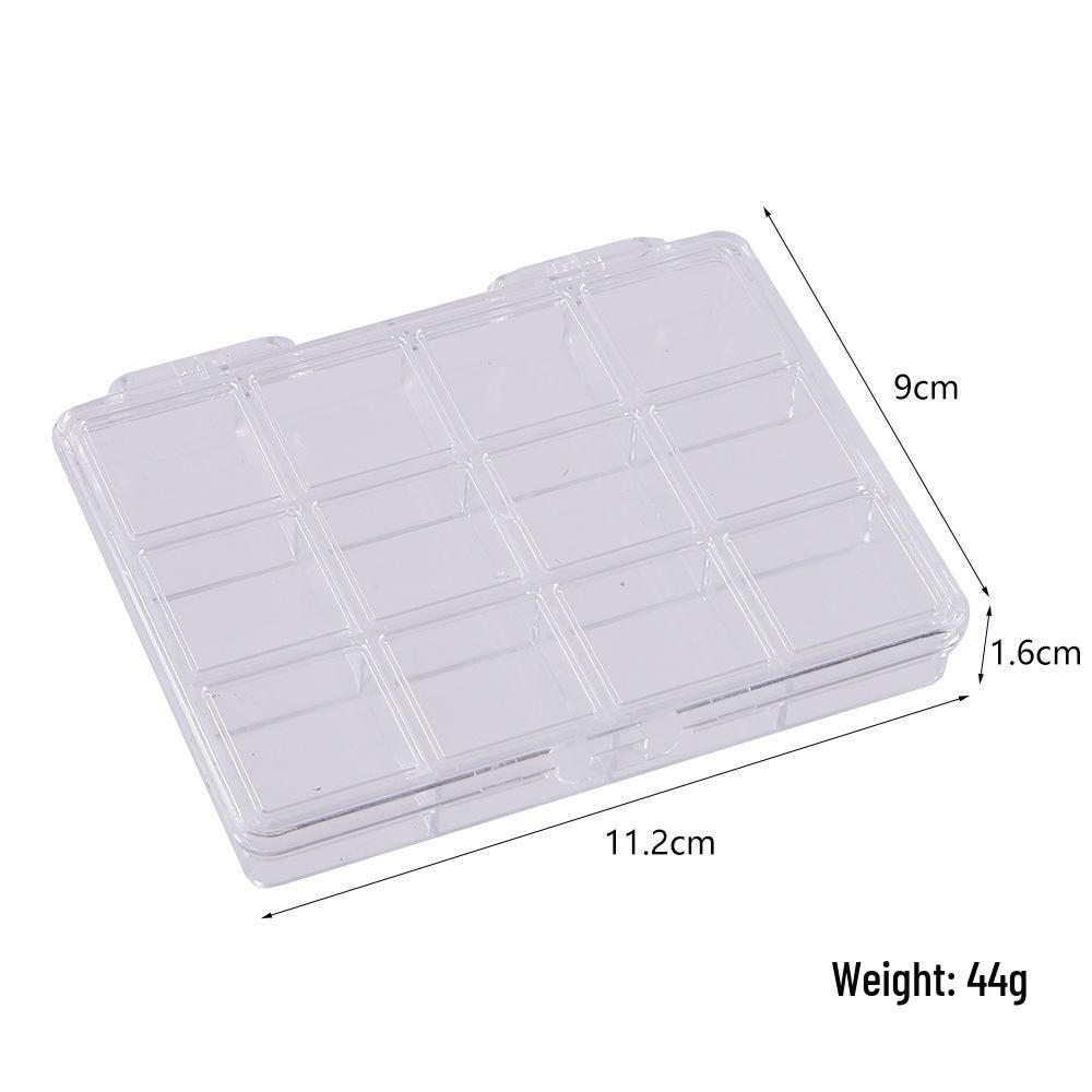 Transparent 12-Grid Plastic Organizer Box for Nail Art, Beads, Electronic Components & Small Items