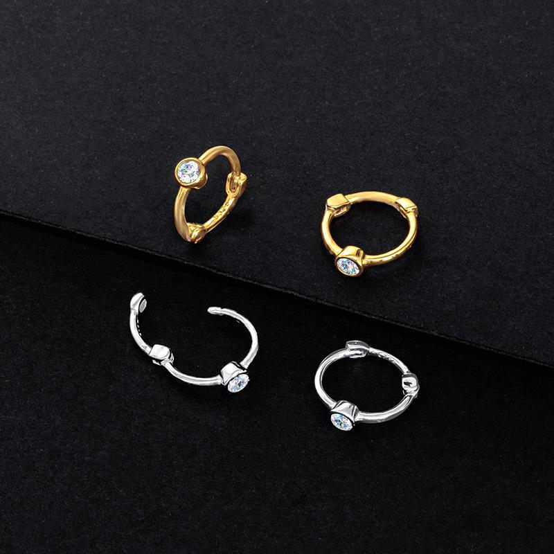 

Клипсы для ушей и серьги-кольца из чистого серебра Banyan Tree: Тренд 2023 года: серьги-пусеты и кольца для козелка ES1707 белого золота