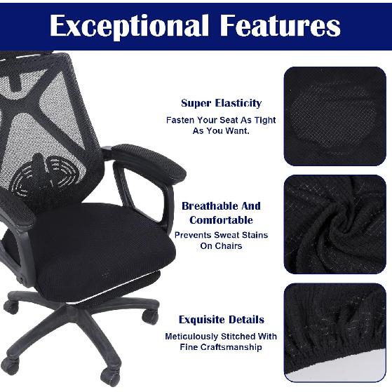 Stretch Jacquard Office Chair Cover, Stretch Office Chair Seat Cushion Covers, Removable Washable Computer Chair-Covers, Universal Gaming-Chair Seat