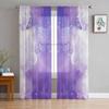 Purple Cloud Watercolor Art Window Tulle Curtains for Living Room Bedroom Hotel Luxury Decoration Sheer Curtains