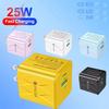 PD 25W USB C Fast Charger for iPhone 15 Pro Max Xiaomi 14 Oneplus EU US Mini 2 Ports Travel Plug Phone Fast Charging Adapter