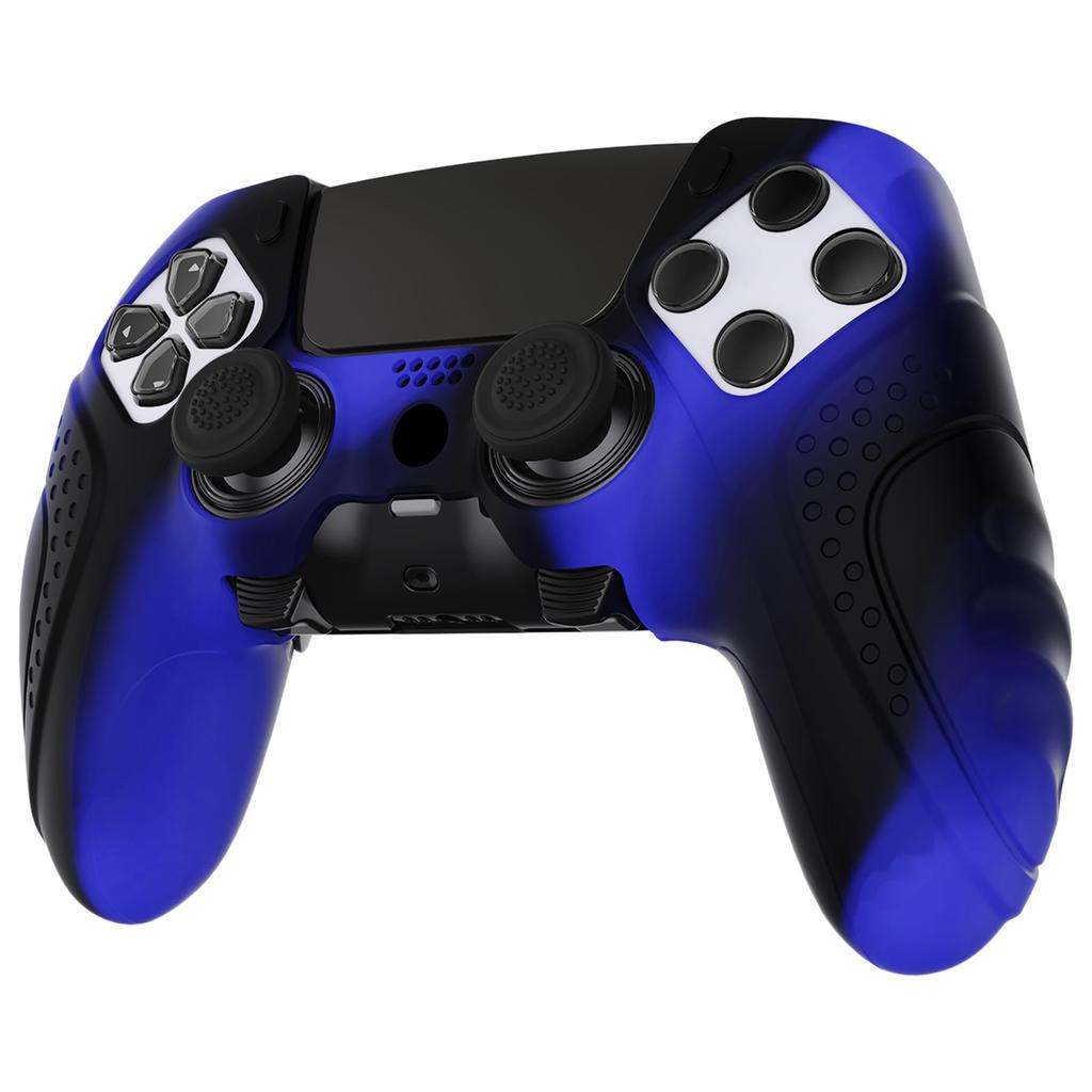 PlayVital Soft Rubber Protector Skin for PS5 Edge Wireless Ergonomic Silicone Cover Case with Thumb Grip Caps for PS5 Edge Controller Edition Blue