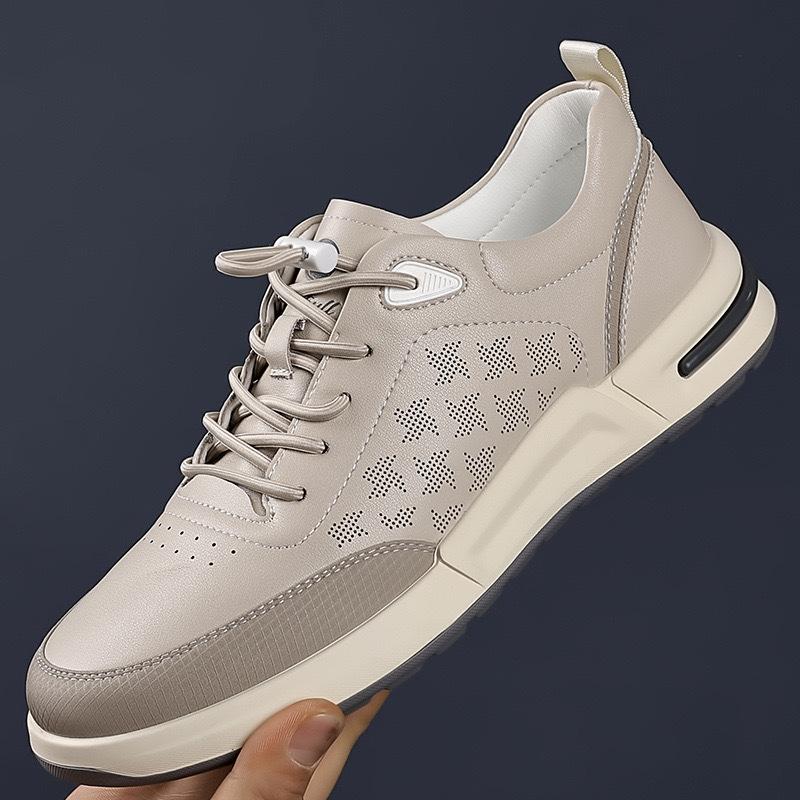 Fashion Men's Leather Casual Shoes Breathable Lightweight Summer Slip Resistant Walking Shoes Men’s Commuting Work Driving Shoes