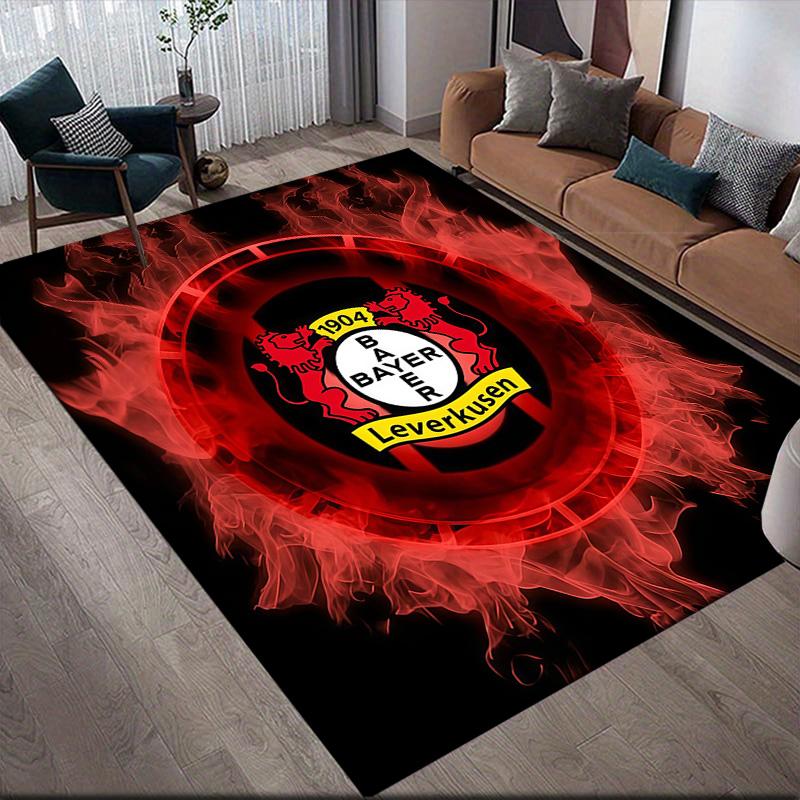 Bayer 04 Leverkusen Flannel Pattern Square Carpet,Area Rug,Carpet Rug for Living Room Bedroom Sofa Playroom Decor,Non-slip Floor Mat