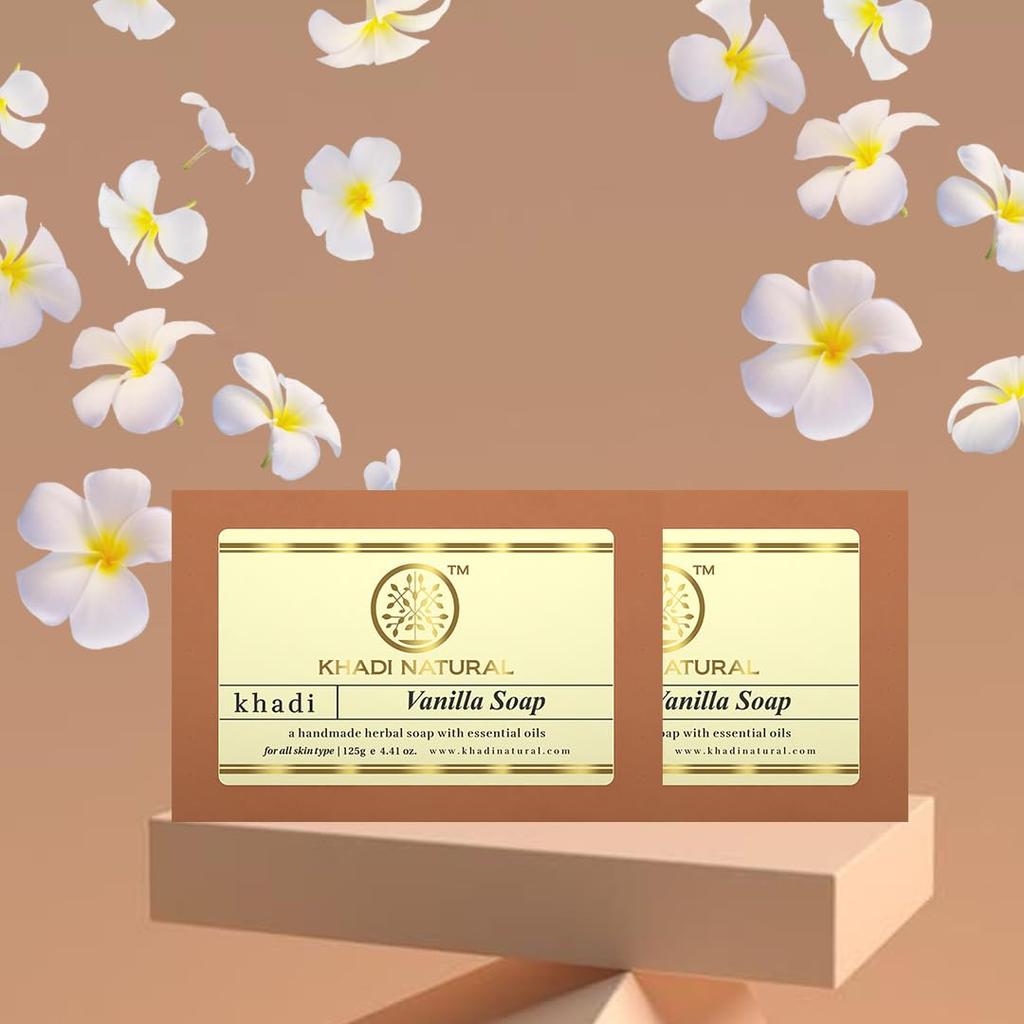 Khadi Natural Herbal Vanilla Soap Bar 125 g X Pack Of 2 Moisturizing Bath Soap For All Skin Types