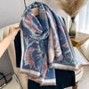 Scialle da ufficio jacquard ispessito caldo da donna con fiori sciarpa lunga in finto cashmere sciarpa double-face