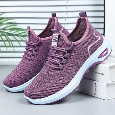 Damenschuhe neue Sommer Mesh Sneaker Fly-Woven atmungsaktiv Schnürschuhe Laufschuhe Freizeitschuhe Plateau Einzelschuhe