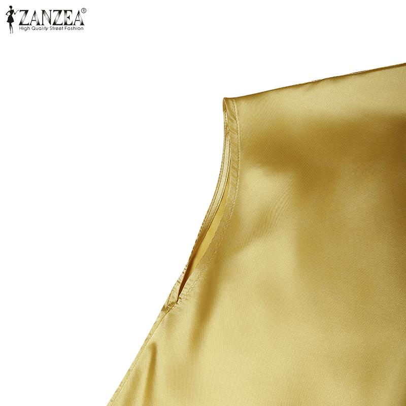 ZANZEA Women Summer Round Neck Casual Sleeveless Blouse