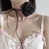 Jewelry personalized handmade rose necklace, creative long DIY flannel choker necklace