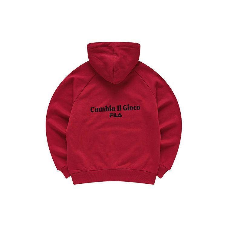 Fila Fusion Solid Color Logo Knitted Cotton Drawstring Sweatshirt Women Sweatshirt China-Red T11W245209FRD