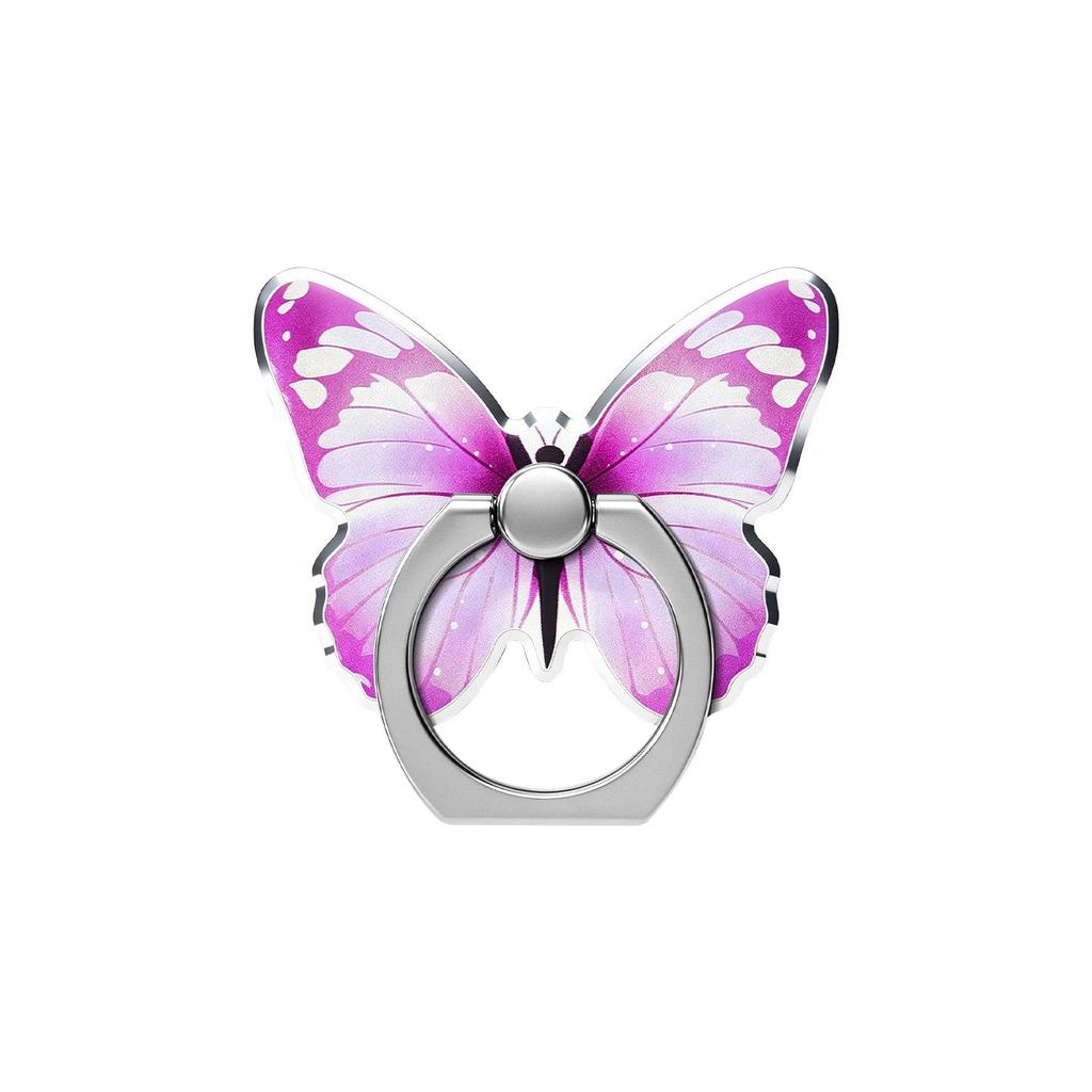 All-Metal Butterfly Ring Holder: Strong Adhesive Universal Phone Stand