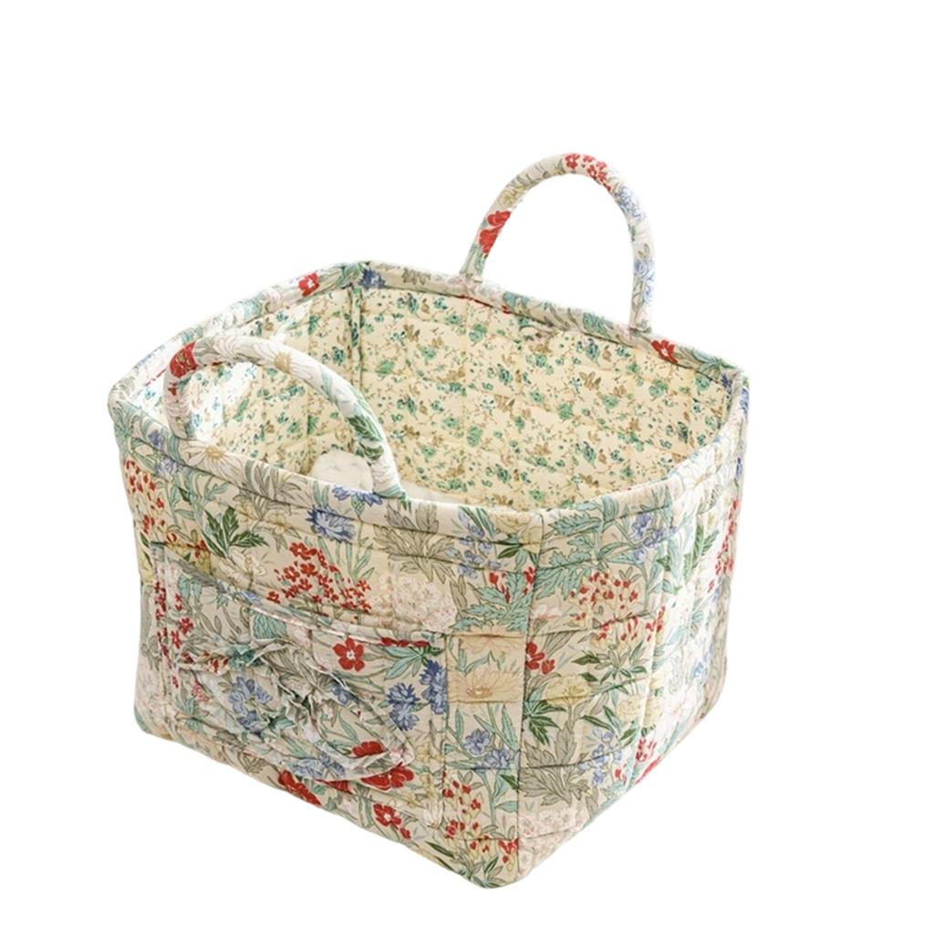 Large Home Fabric Miscellaneous Storage Basket, Korean Style Portable Underwear Organizing Frame Storage Basket