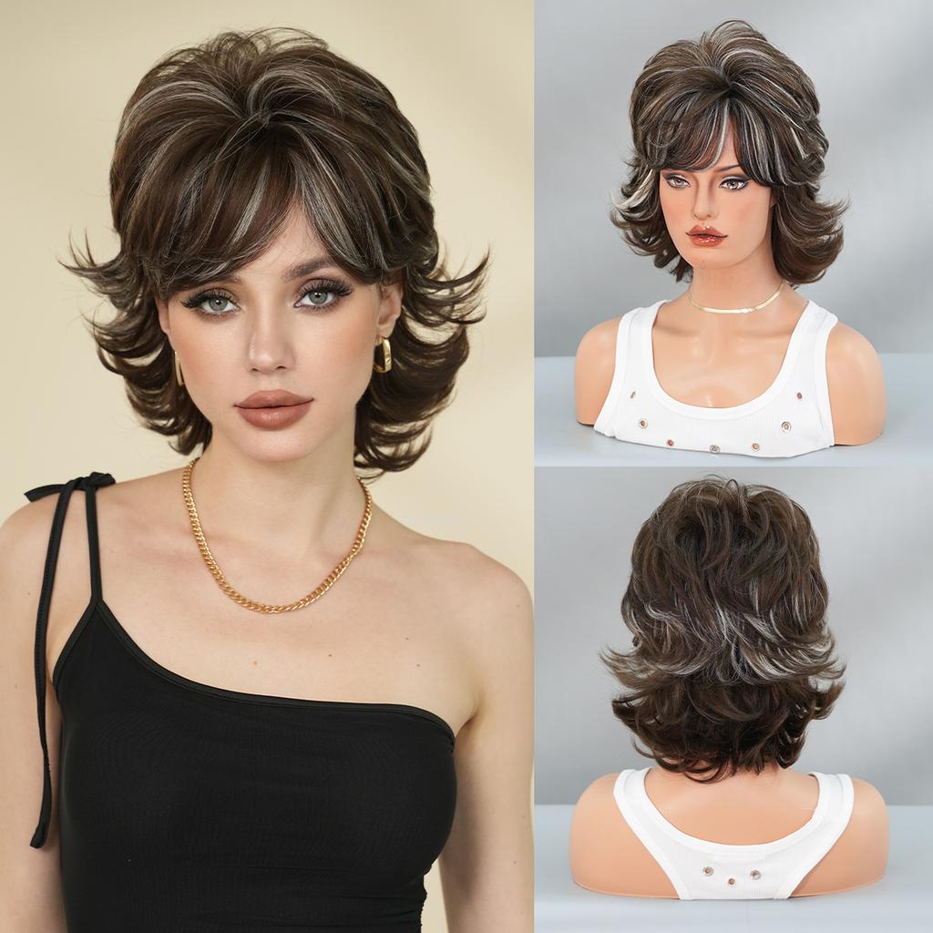 Retro Pixie Short Wig for Women - Red Brown Gray Brown Options, Quick Beauty Makeover Styling, Vintage Style Full Cap Wig