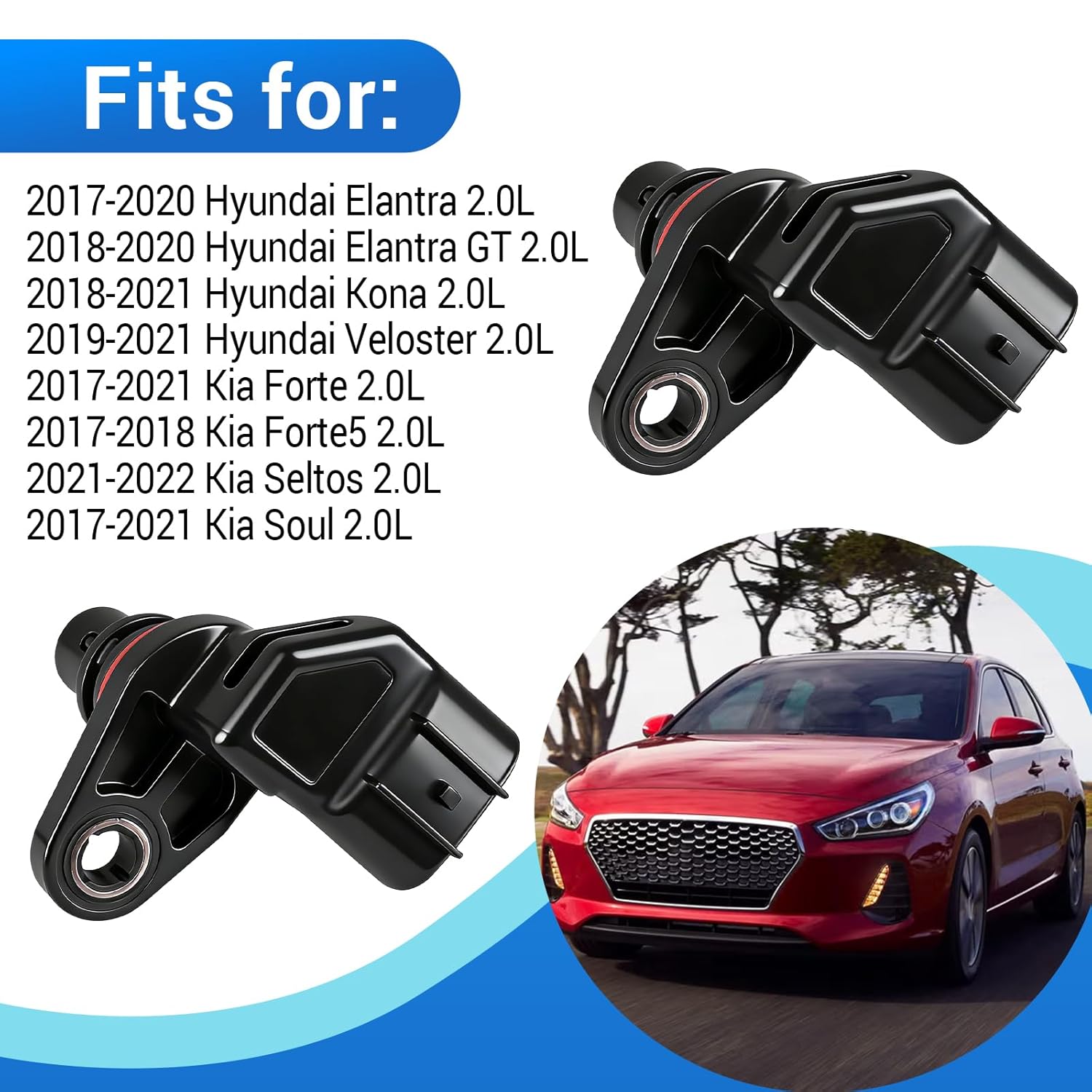 

2Pcs Camshaft Position Sensors 39350-2E200 Compatible with Hyundai 2017-2020 Elantra 2018-2020 Elantra GT 2018-2021 Kona 2019-2021 Veloster 2.0L Kia
