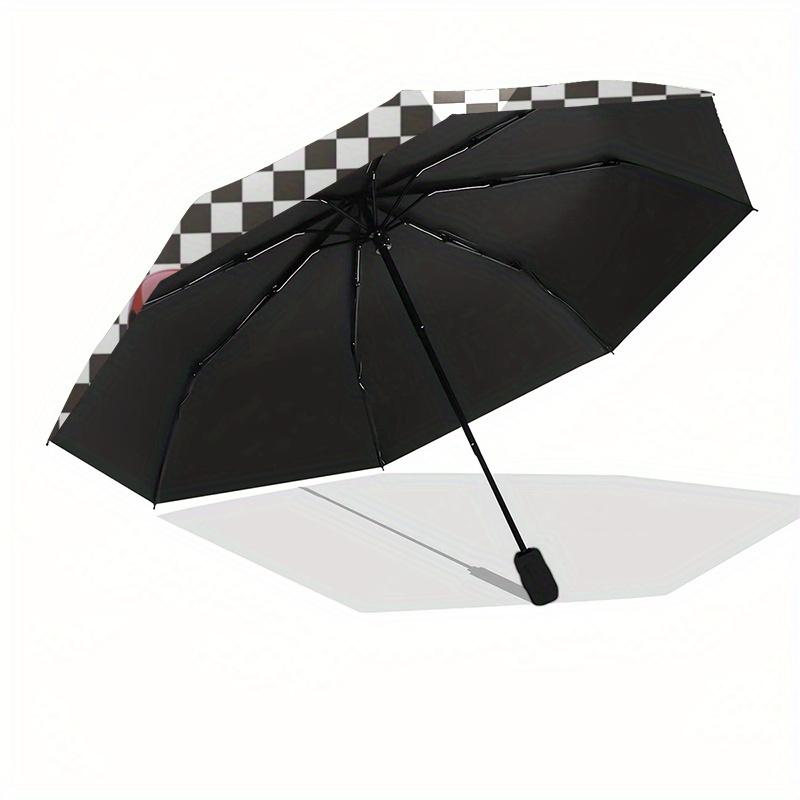 Disney Lightning McQueen Manual Opening and Closing Umbrella - 8-Rib Reinforced Folding Design, Lightweight