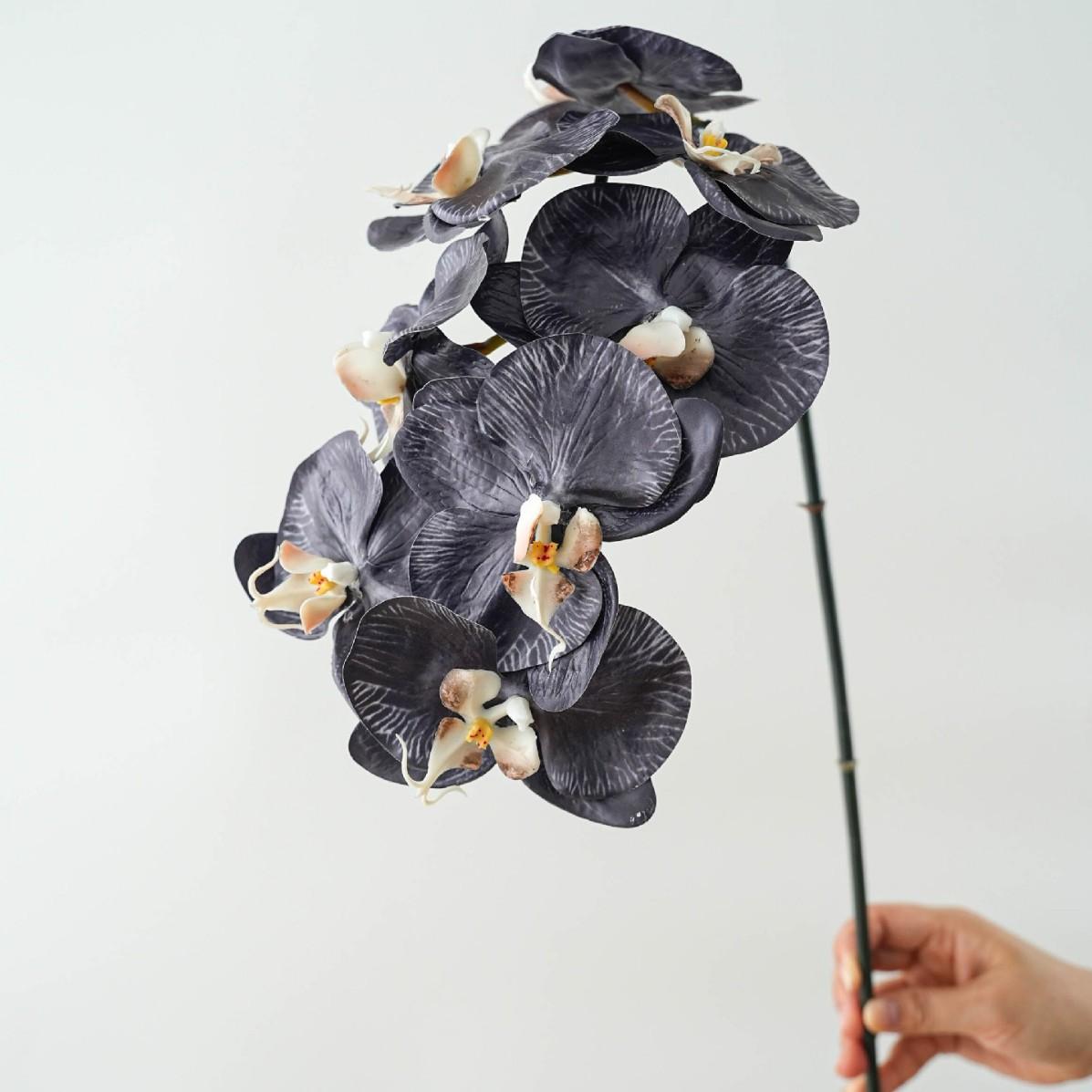 

High Quality Luxury Flowers Latex 8 Heads Butterfly Orchids Artificial Real Touch Phalaenopsis Orchid Wedding Decor