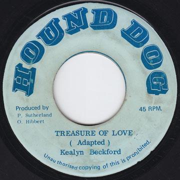 7-Zoll-Schallplatte KEELING BECKFORD Treasure Of Love NONE Hound Dog 1975 Jamaika Reggae Ska Dub Gebraucht