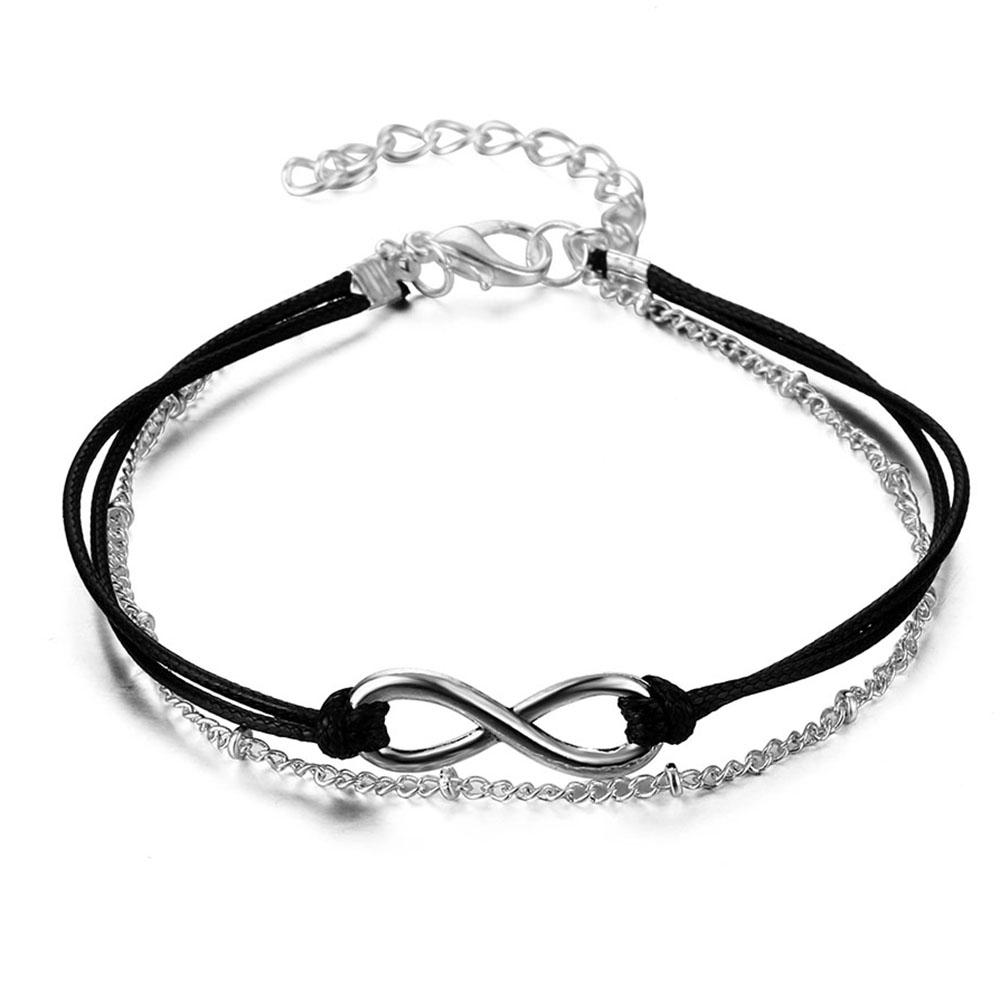 

Богемия Леди Креативный пляжный летний браслет на ногу с 8 словами чёрный