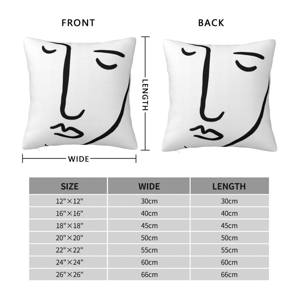 Abstract Face One Line Pillowcase Polyester Linen Velvet Creative Zip Decorative Throw Pillow Case Sofa Cushion Cover