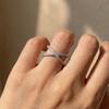 925 Sterling Copper Luxury Cross X Shape Women Engagement Ring Full Paved CZ Stone Elegant Simple Female Zircon Ring Hot Sale