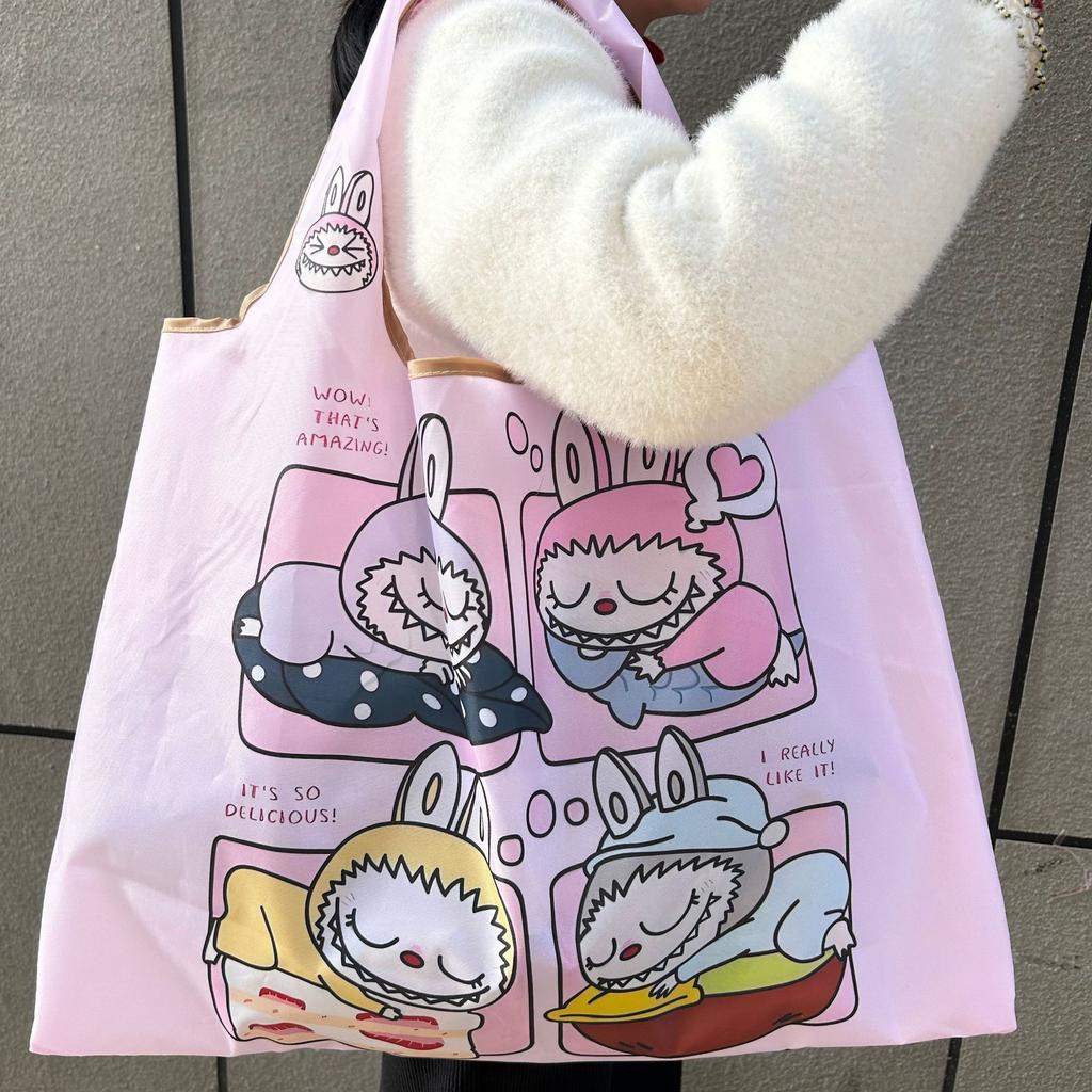 Large-capacity Environmental Protection Portable Ladies Backpack, Foldable In a Variety of Patterns,  Portable Shopping Bag, Suitable for Daily