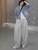 Pantaloni da Donna Stile Coreano Vita Alta Gamba Larga Curva Modellanti - Moda Primavera 2026 Pantaloni Lunghi Casual Versatili