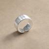 PANJBJ 925 Sterling Silver Rings for Women Couple Minimalist Handmade Simple Wide Ring Set Party Jewelry Gift Prevent Allergy